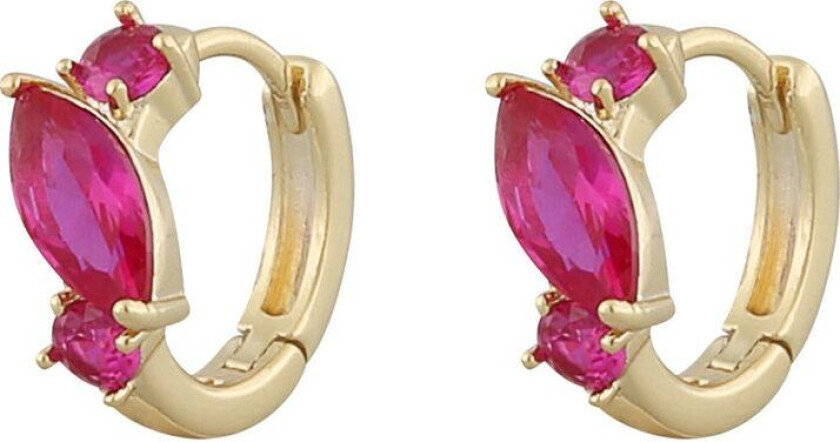 SNÖ Of Sweden Meadow Small Ring Ear Gold/Fuchsia Mix Onesize