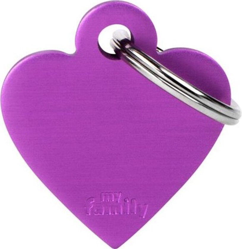 ID Tag Basic collection Small Heart Purple in Aluminum