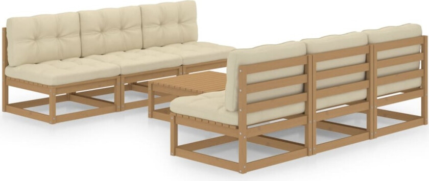 Hagesofagruppe med puter 7 deler heltre furu