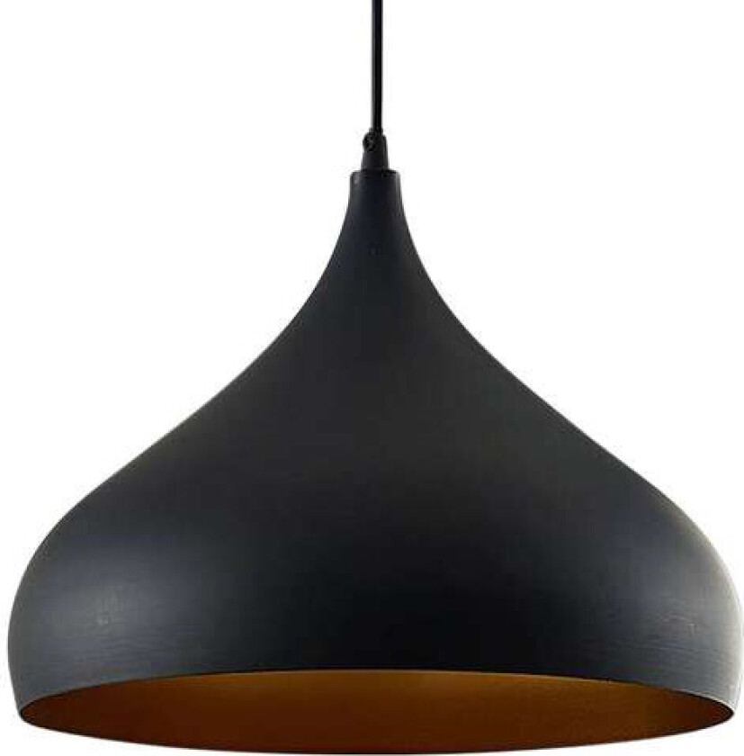 Aluminiumspendellampe Ritana, svart/gull