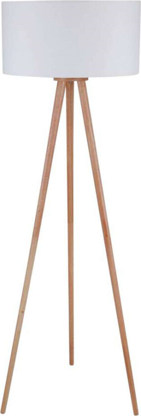 Trefots stoffstålampe Charlia