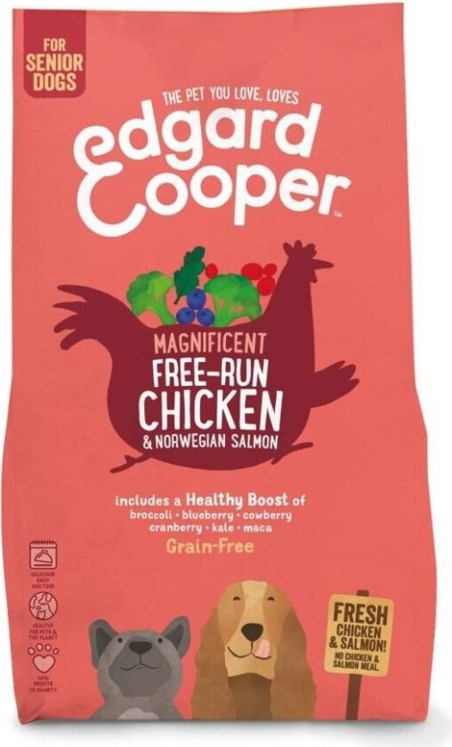 Edgard & Cooper Dog Senior Grain-Free Kylling & Laks (2,5 kg)