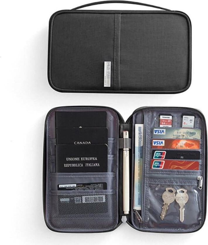 RFID-beskyttelse - Svart Universal Travel Wallet Passport Case
