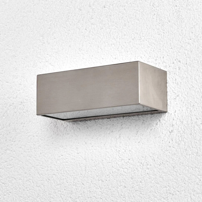 Kantet utevegglampe Leonora av rustfritt stål