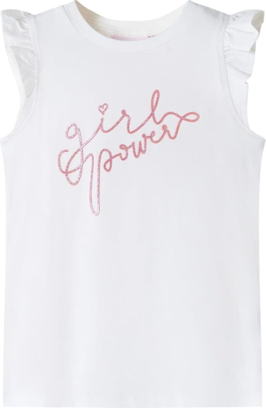 T-skjorte for barn med volangermer ecru 140