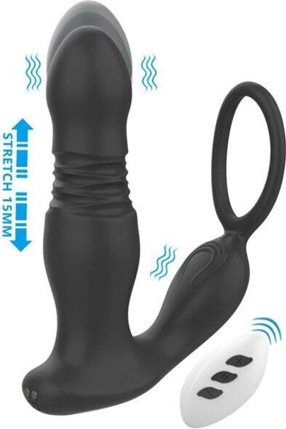 Anal Pleasure P-Spot Thrusting Prostatavibrator med penisring