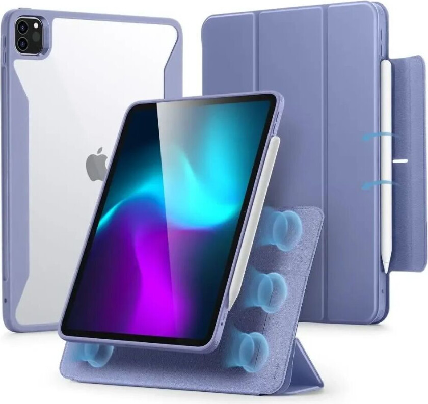 iPad Pro 12.9" (2020-2022) / iPad Air (2024) ESR Rebound Hybrid Flip Deksel - Lilla
