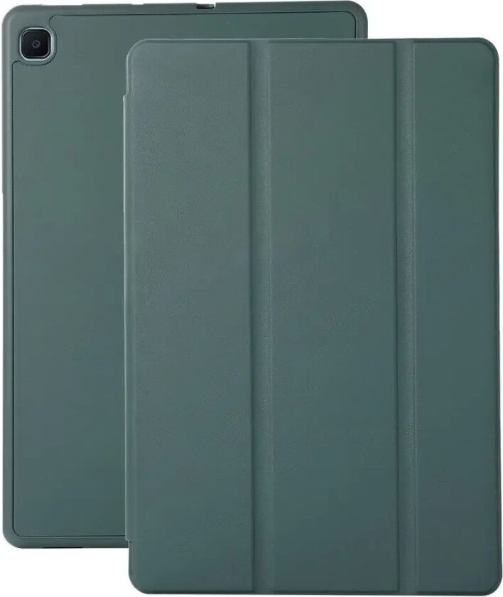 Samsung Galaxy Tab S6 Lite (2020-2024) Magnetisk Tri-Fold Skinn Deksel m. Stativfunksjon - Mørk Grønn