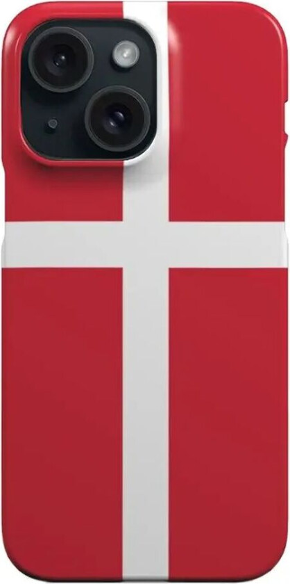 iPhone 15 Hård Plastik Mobil Cover - Danmarks Flag