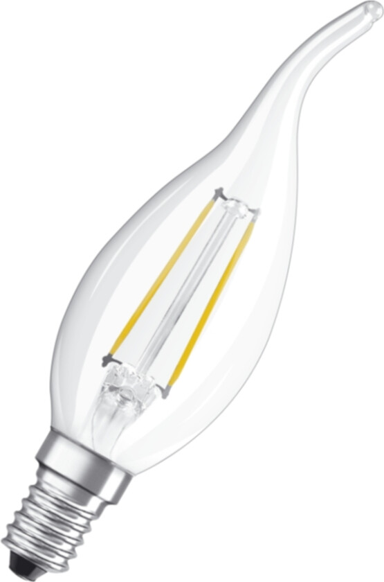 Osram LED Mignon filament buet topp RETROFIT CLASSIC BA E14 2,5W/827 (23W)