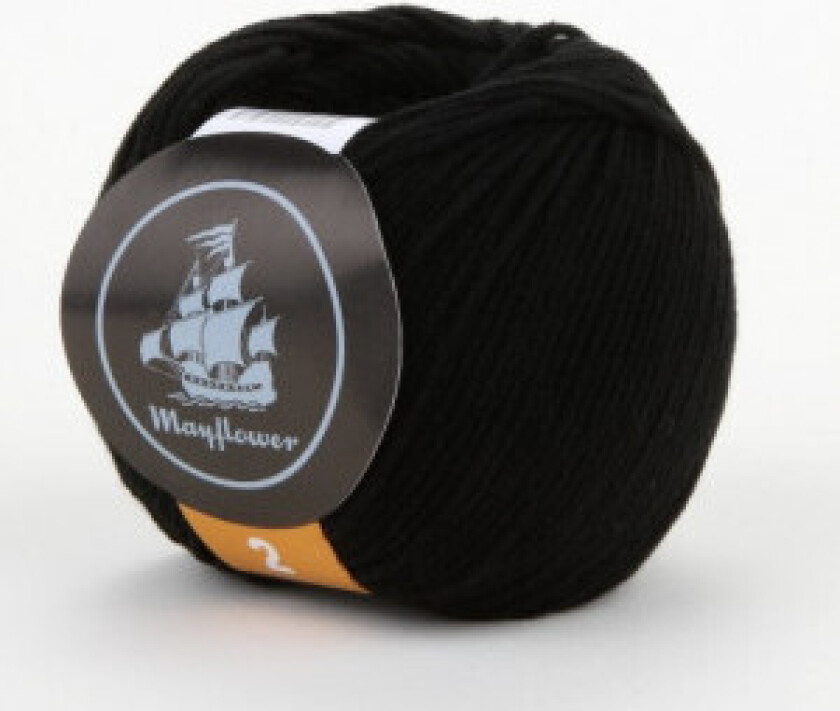 Cotton 2 Garn Unicolor 243 Sort