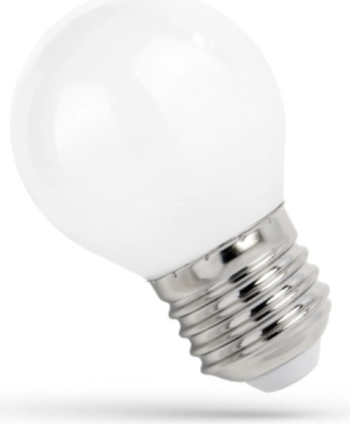 E27 Kroneformet LED pære 1W 2700K 90 lumen opal