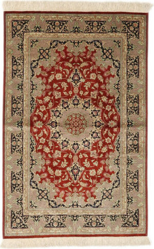 Persisk Ghom Silke Signert: Ghom Ahmadi Teppe Teppe 97X150 Brun/Oransje (Silke, Persia/Iran)