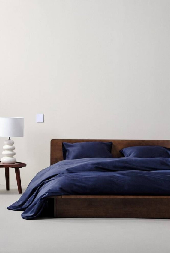 ZACK SATIN sengesett dobbeltseng - økologisk Mørk blå