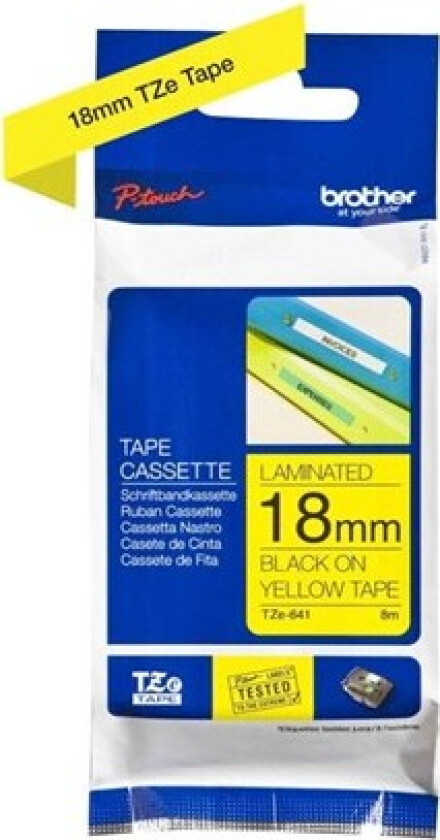 TZE641 Yellow/Black Tape 18mm