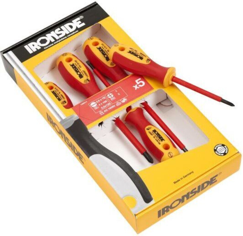 120511 Skrutrekkersett VDE 1000 V, 5 deler