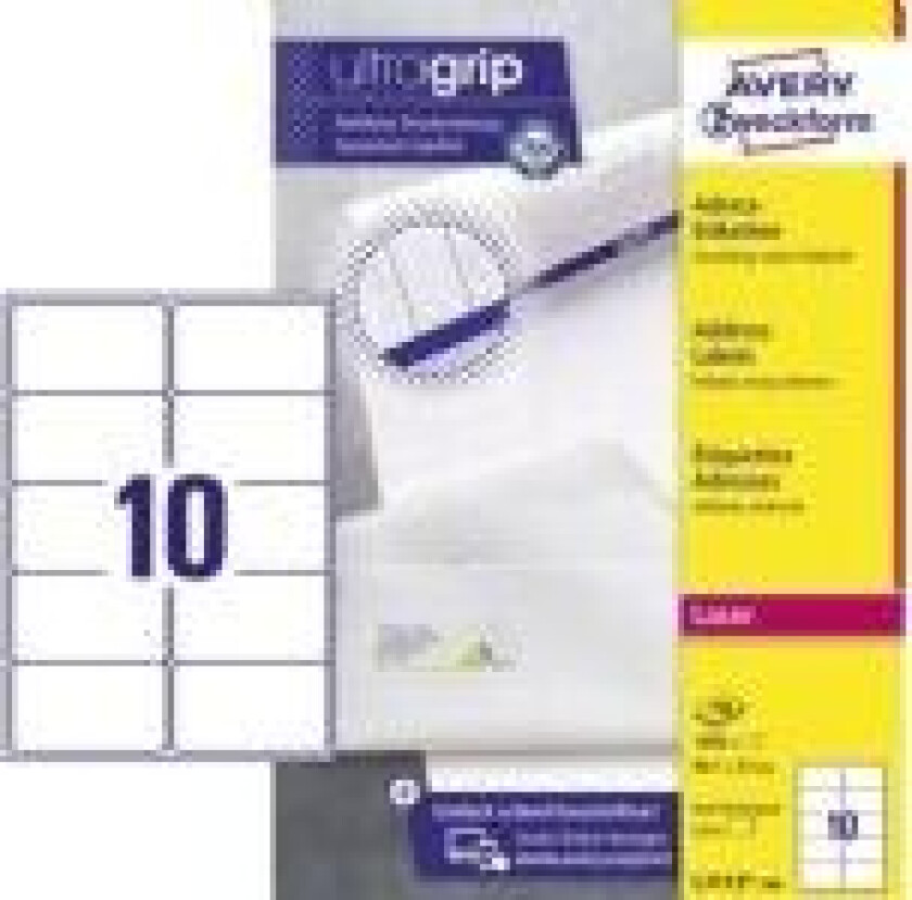 Bilde av Laseretiket  L7173-100 99,1x57 mm hvid - (100 ark x 10 stk.)