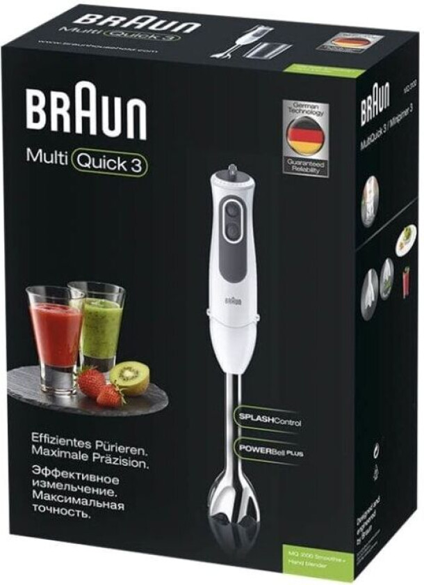 Multiquick 3 Vario MQ 3100 WH Smoothie+ - Håndmikser - 750 W - hvit/grå