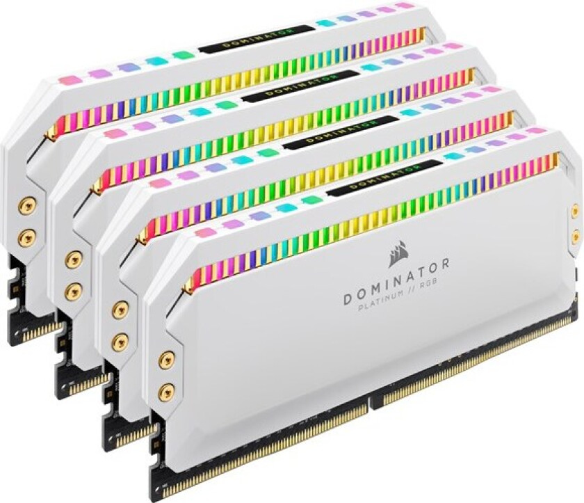 Dominator Platinum RGB (AMD edition) DDR4-3200 - 32GB - CL16 - Quad Channel (4 stk) - Intel XMP - Hvit med RGB