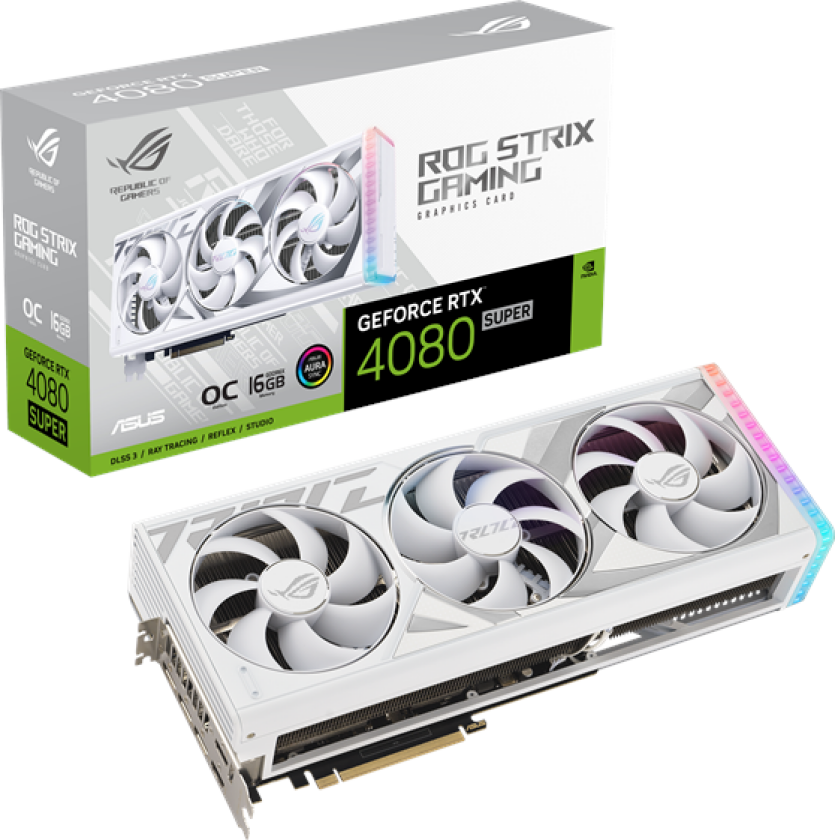 Bilde av GeForce RTX 4080 SUPER ROG STRIX OC White - 16GB GDDR6X RAM - Grafikkort