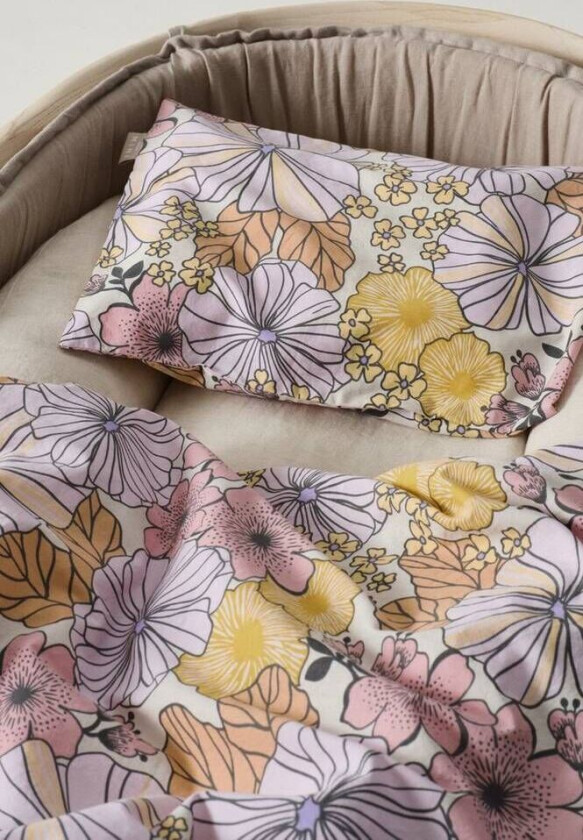 BABY sengesett vogn/vugge Rosa/multi