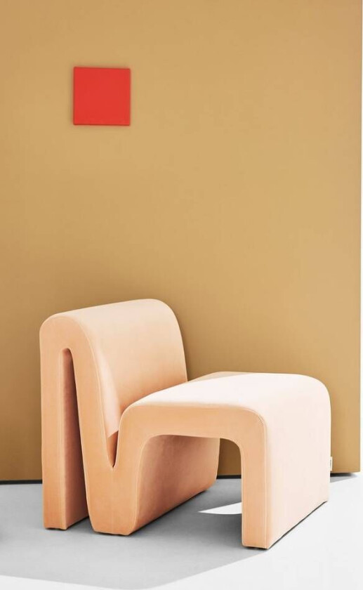 Odette lenestol i fløyel Ote Meg 98 (Apricot Pink)