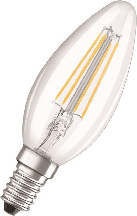 LED-lyspære Candle 6W/827 (60W) Clear E14