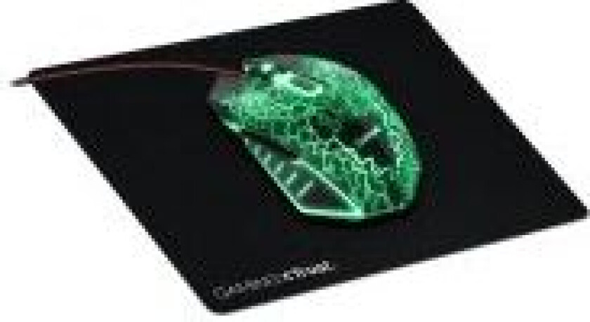 Gaming GXT 783X - Mus - 6 knapper - kablet - USB-A - svart - med mouse pad