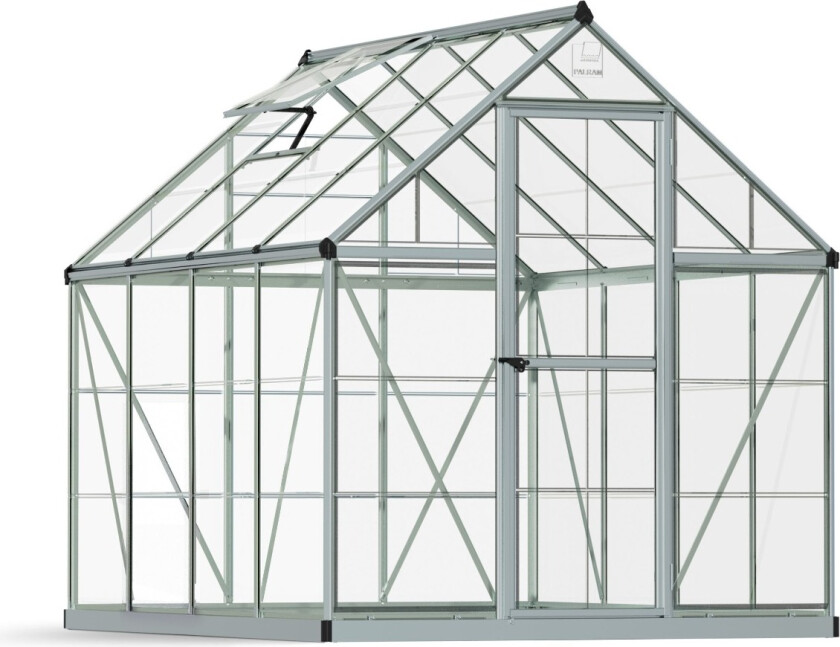 Palram - Canopia Harmony Polykarbonat Klart som Glass Drivhus 4,5 m² GRÅ