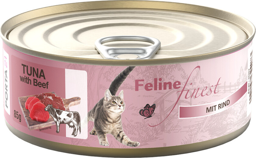 Økonomipakke Feline Finest våtfôr til katter 24 x 85 g - Tunfisk med biff