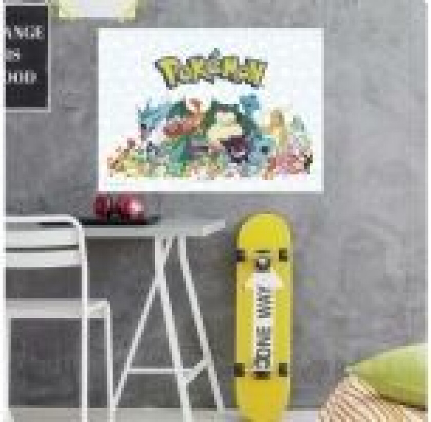 Pokemon Veggdekor Klistremerker 65x91cm - Pokémon Karakterer