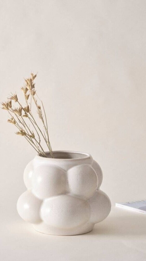 vase/potte - høyde 25 cm Naturhvit