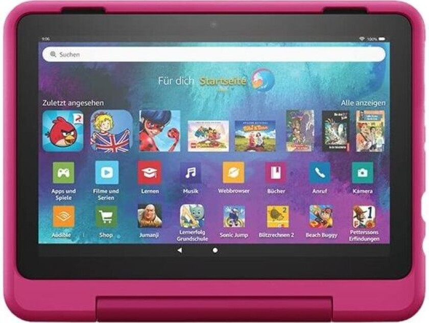 Fire HD 8 Kids Pro-nettbrett, 8" HD-skjerm, 32 GB (2022) fra 6 til 12 år, 13 timers batterilevetid, barnevennlig etui, regnbuedesign