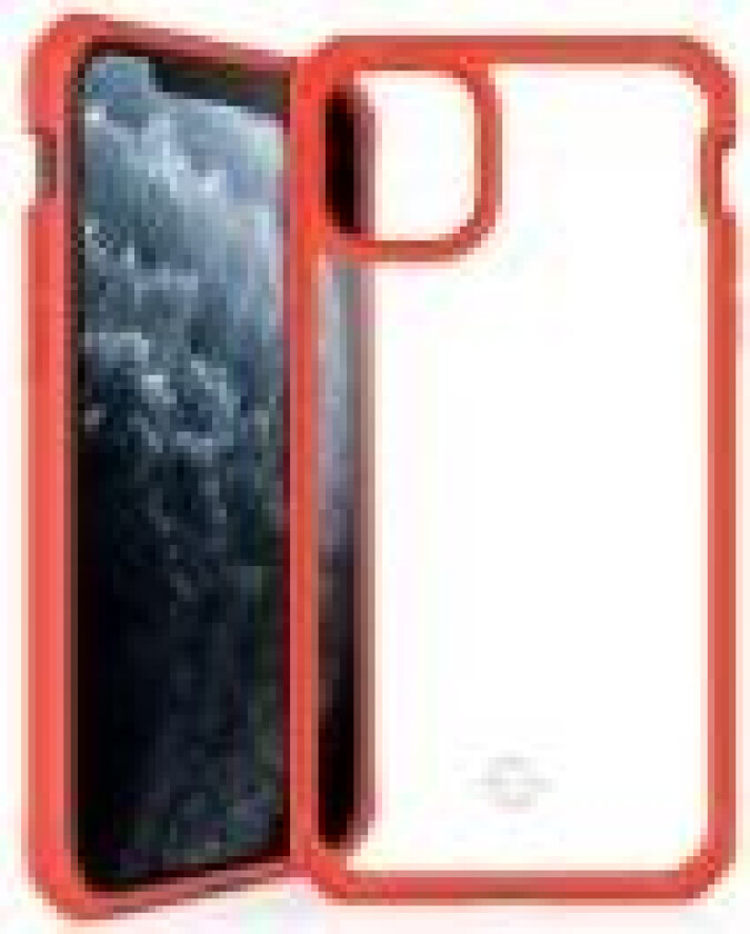 ITSKINS HYBRID SOLID cover til iPhone 11 Pro Max / XS Max®. Koral og gennemsigtig