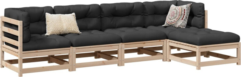 Hagesofasett 5 deler heltre furu