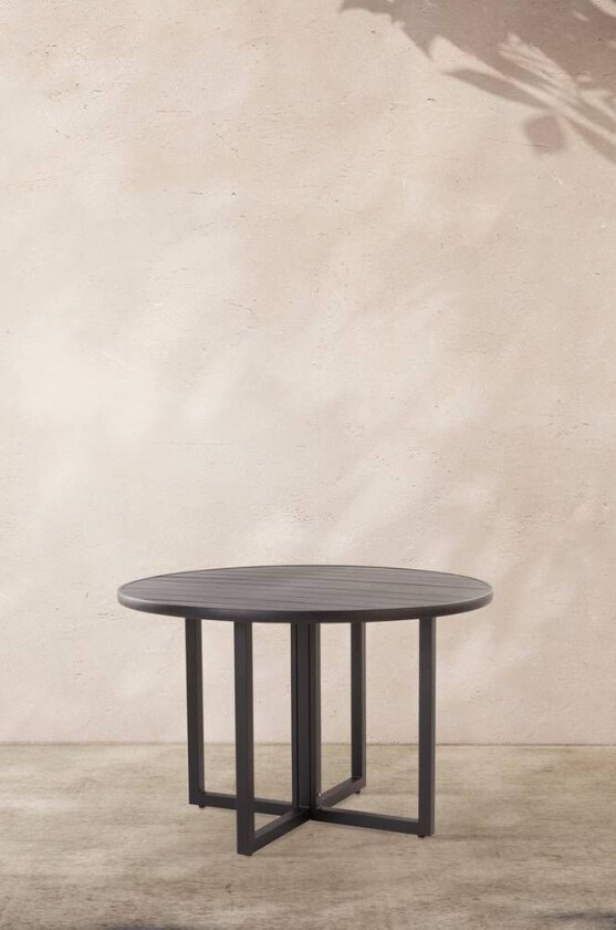 GIBRALTAR spisebord Ø 120 cm Black mdf / metall