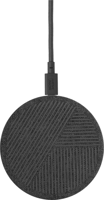 Drop 10W Fast Charge Wireless Charger Plate - Svart / Grå - Stoff