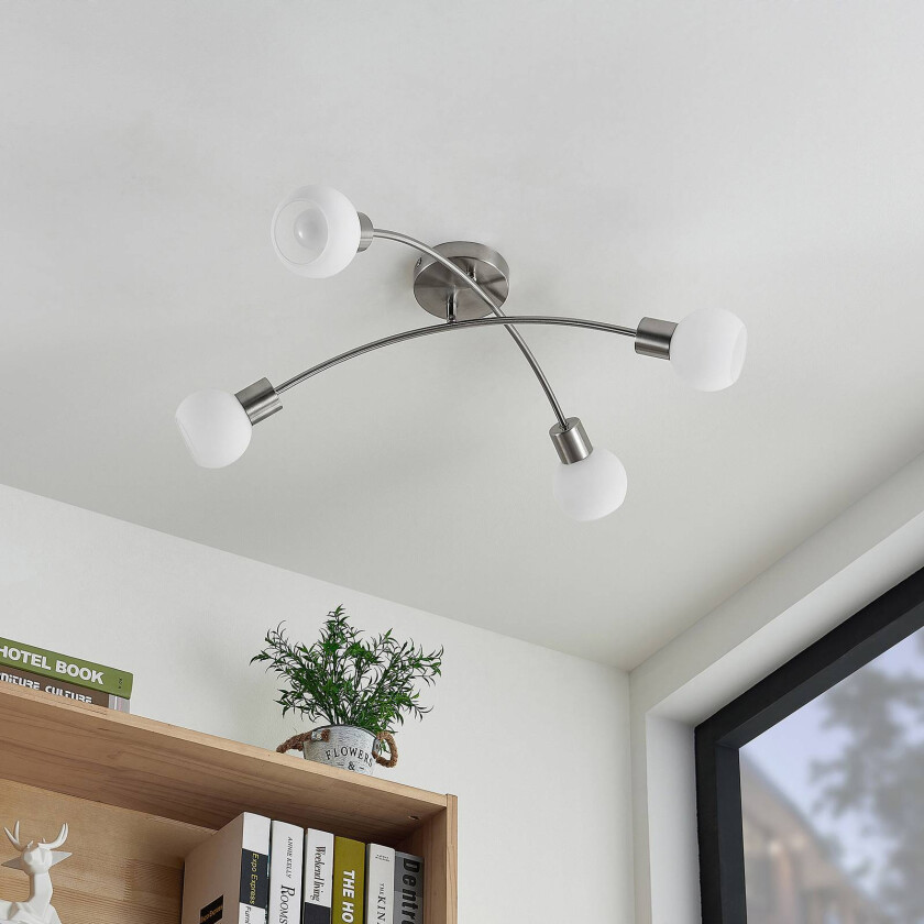 Lioma taklampe, 4 lyskilder, nikkel