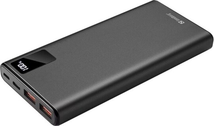 Powerbank 20W med USB-A / USB-C (PD) 10.000 mAh - Svart