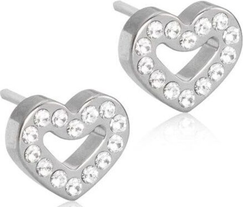 Earrings Brilliance Heart Hollow 8 mm Crystal