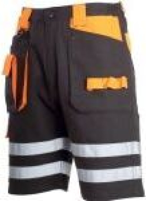 Lahti Pro shorts svart og oransje 100 % bomull med refleks "3XL" (L4070606)