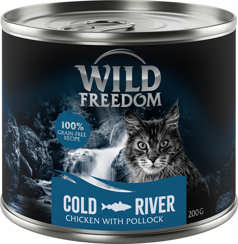 Økonomipakke Wild Freedom Adult 12 x 200 g - Cold River - Laks & kylling