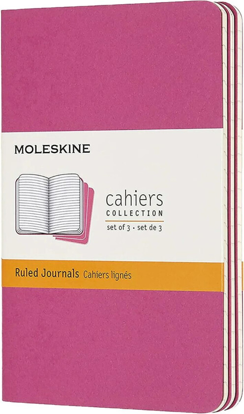 Notatbok 3pk P Linjert Kinetic Pink