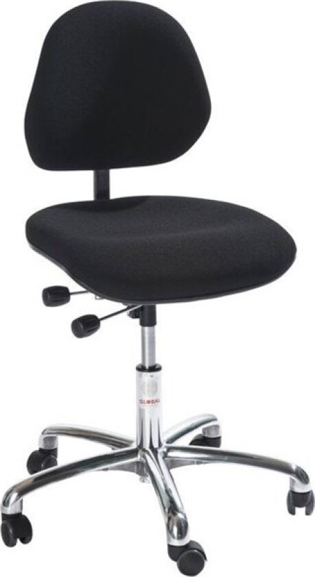 Office chair with euromatic seat mechanism and easy-running castors - black wool