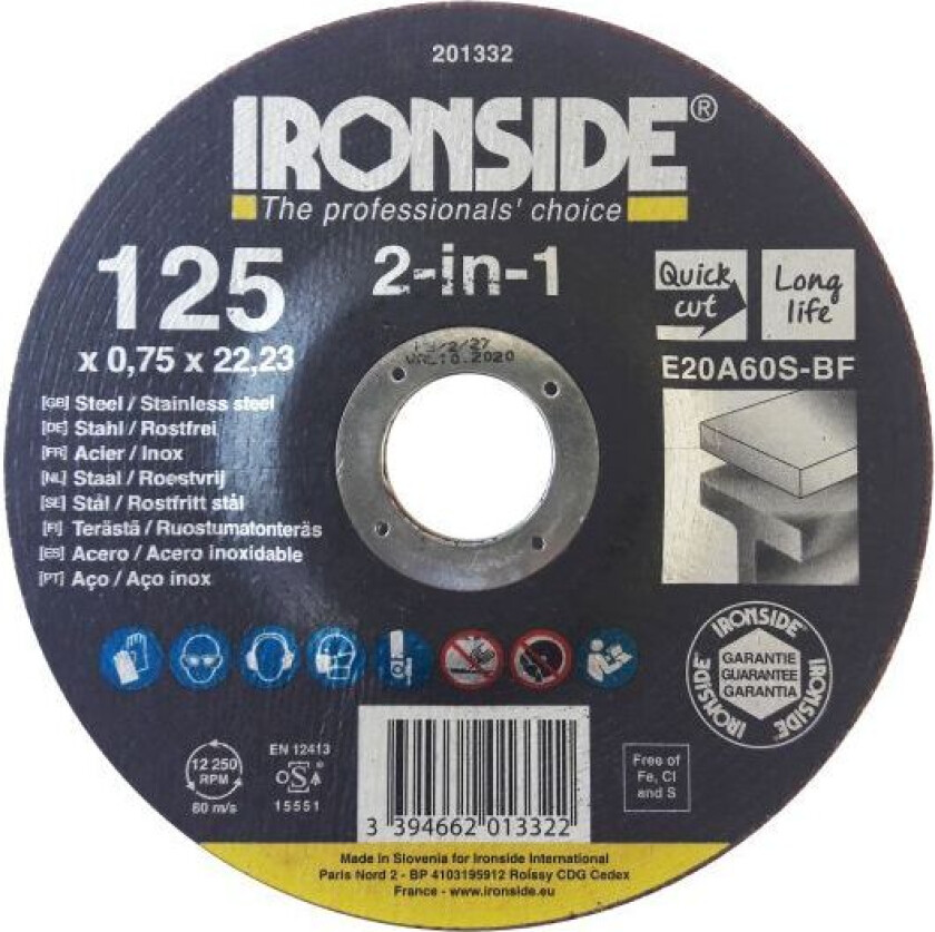 201332 Kappeskive 125 x 0,75 x 22 mm