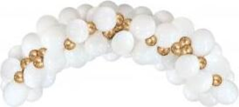 Ballongirlang B&C Hvit Og Gull 70 Stk