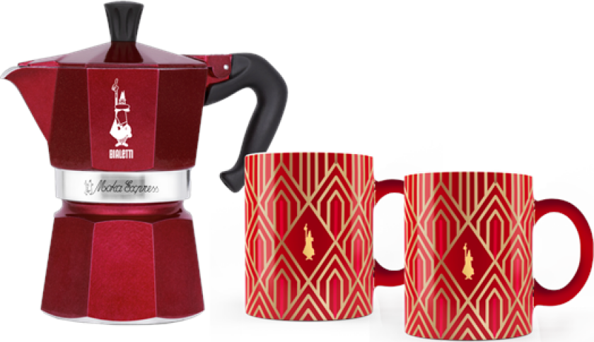 Moka Express Déco Glamour - 6 cups + 2 mugs