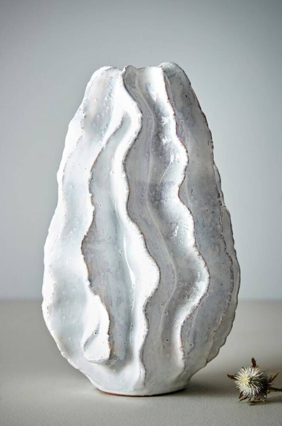 vase - høyde 37,5 cm Lys blå