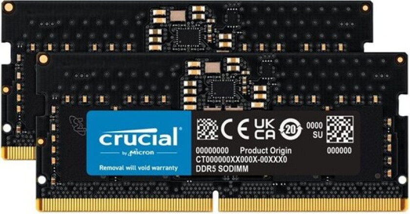 - DDR5 - kit - 16 GB: 2 x 8 GB - SO-DIMM 262-pin - 5600 MHz / PC5-44800