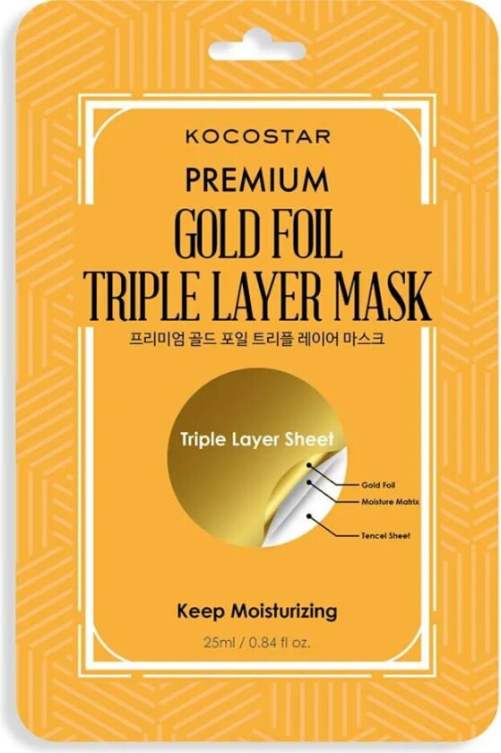 Premium Gold Foil Triple Layer Mask, 34 g  Sheet Masks